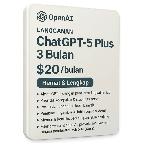 ChatGPT-5 Plus Masa Aktif 3Bulan