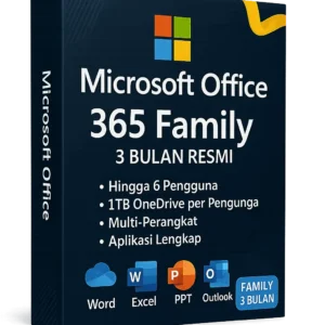 Microsoft Office 365 (Word, Excel, PowerPoint, Outlook) – 3 Bulan
